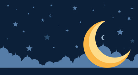 Naklejka premium Arabian Nights Elegant Ramadan Illustration Collection with Islamic Flat Illustration