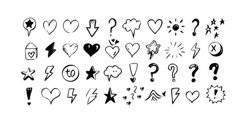 Obraz premium A diverse collection of various emoji symbols and icons Vector