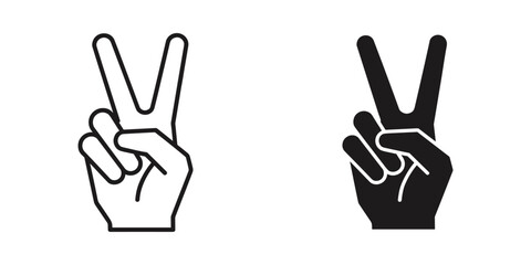 Fototapeta premium This image displays two identical hand gestures both depicting the victory or peace sign with two raised fingers high quality professional detailed modern elegant stylish clean