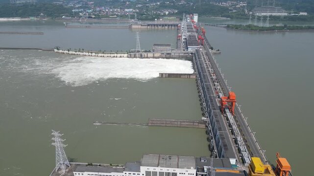 Gezhouba Dam Hydropower Station, Yangtze River, Hubei China
