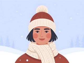 young woman in winter clothes