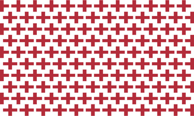 Abstract seamless geometric pattern. Geometry red plus cross grid sign. Chic mosaic block.