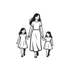 Fototapeta premium Flat Design Vector Illustration of a Happy Family Celebrating Mother's Day with Flowers and Gifts