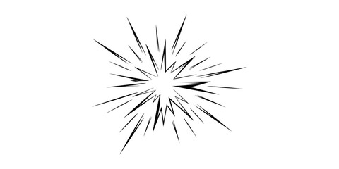 Black and white comic style burst explosion effect isolated on a white background © Creative_Oneline
