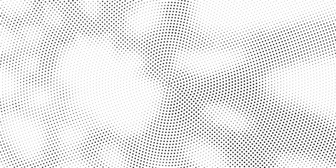 Halftone dotted circular rings arranged in smooth expanding gradients, minimal abstract radial background ideal for print graphics, web interfaces, branding design layouts and modern artistic composit