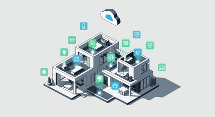 Obraz premium Smart Home Automation System with Cloud Connectivity and IoT Devices 2.