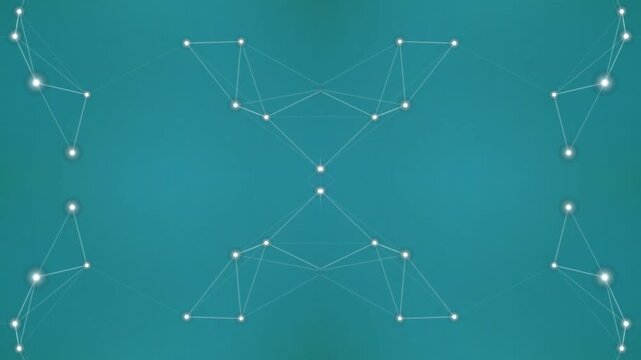 Constellation pattern on teal background stars connected by lines.