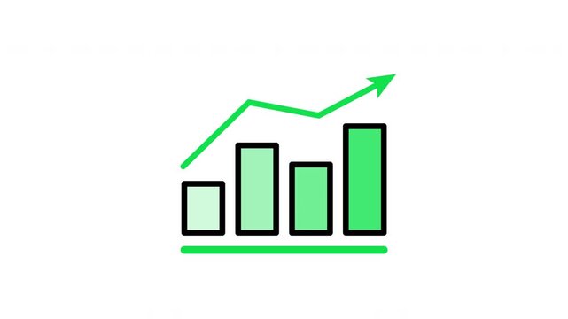 financial graph chart icon animation upward and downward video footage
