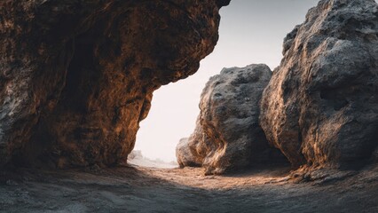 Fototapeta premium Eroded Rocks Cave Landscape