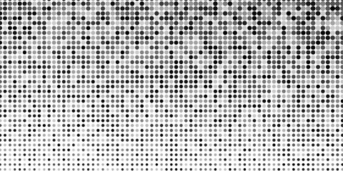 Halftone gradient. Dotted gradient, smooth dots spraying and halftones dot background seamless horizontal geometric pattern vector template set