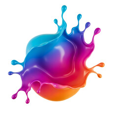 Liquid Splash Vibrant Colorful with Purple and Blue Gradients
