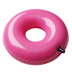 Inflatable Pink Swim Ring Isolated on Light Background