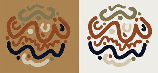 Creative multicolor abstract random lines and shapes, vector doodle design.