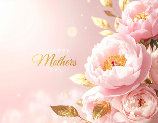 Elegant Pink Roses Mother's Day Greeting Background
