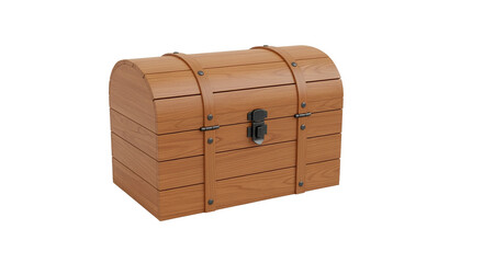 Wooden chest with metal hardware