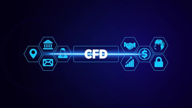 CFD Trading and Financial Strategy Technology Concept with Interactive Gears.