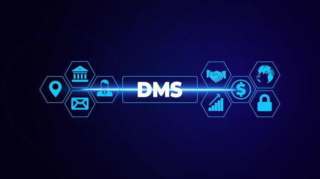 DMS Document management system business technology concept.