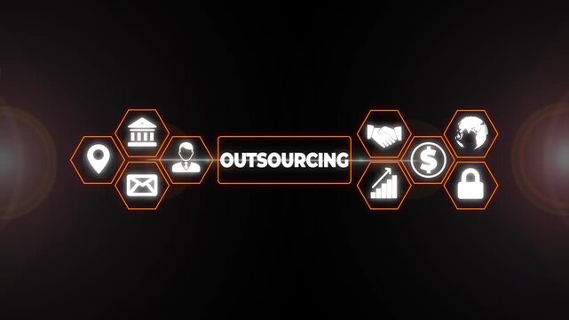 Outsourcing global recruitment human resources management concept.