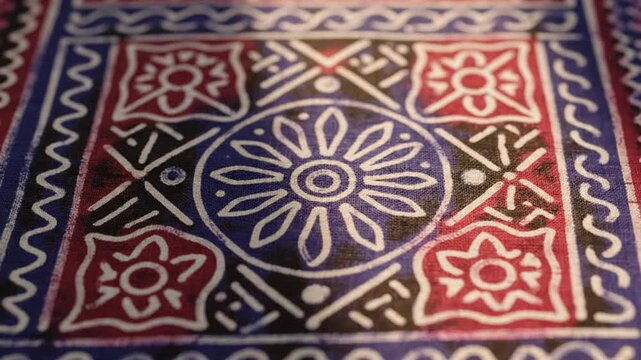 Ajrakh Traditional Textile Pattern Close View