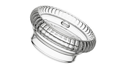 Elegant Transparent Ribbed Glass Object