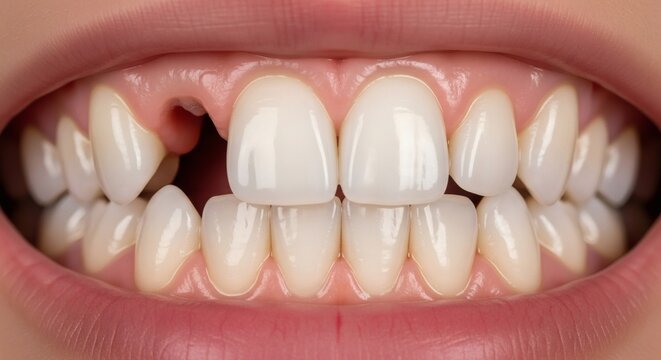 Missing Tooth Grin Dental Gap CloseUp.