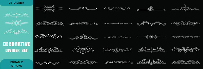 Elegance classic book divider collection. Set of vintage border elements. Gold decorative divider elements. Divider borders