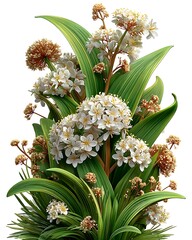 Obraz premium Delicate hyacinth blossoms with green leaves high resolution picture
