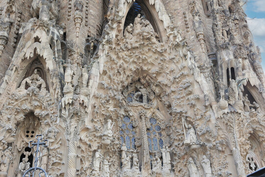 Sagrada Familia Nativity facade captures the detail of architecture in Barcelona