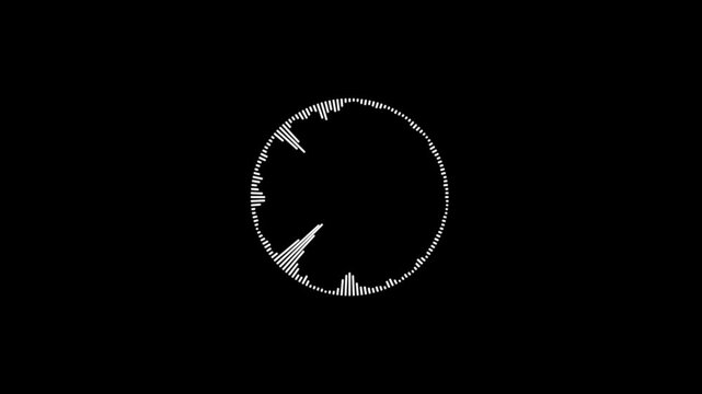white video footage of audio visualizer on black background. Abstract music waves oscillation. Futuristic sound wave visualization. wave form Audio. Isolated on transparent background.