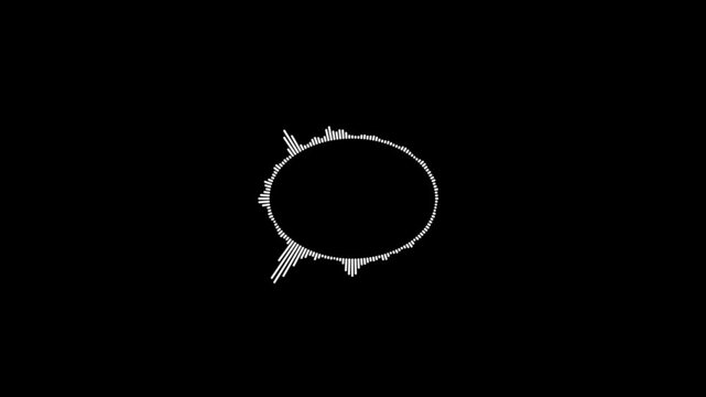 white video footage of audio visualizer on black background. Abstract music waves oscillation. Futuristic sound wave visualization. wave form Audio. Isolated on transparent background.