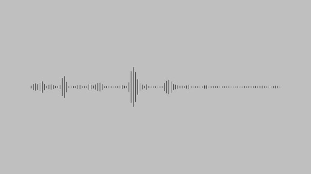 White audio waveform spectrum animation. Sound waves on transparent background with alpha channel. Audio visualizer. Music equalizer. 4k animation.