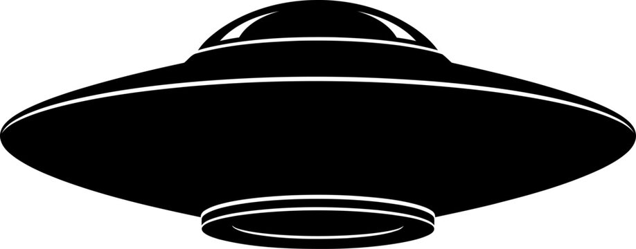 Modern aerodynamic ufo spaceship silhouette