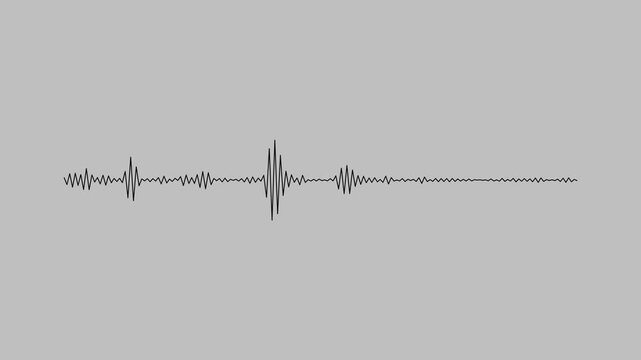 White audio waveform spectrum animation. Sound waves on transparent background with alpha channel. Audio visualizer. Music equalizer. 4k animation.