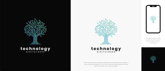 Digital Tree Logo Technology Innovation Growth Network. © Artmas