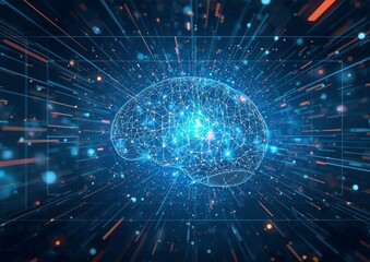 Fototapeta premium Futuristic artificial intelligence data network background 