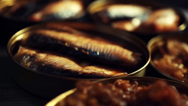 Canned fish preparation process in a kitchen