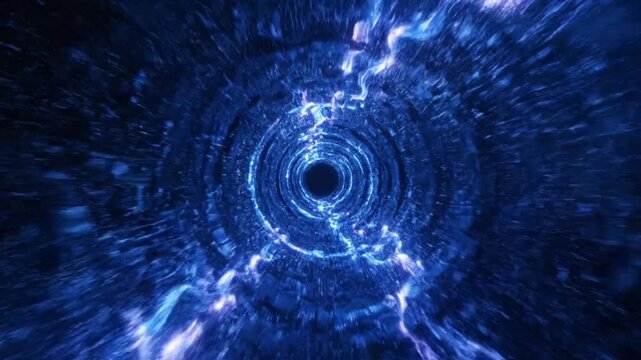 Hypnotic blue eye vortex digital art surrealism abstract futuristic technology concept