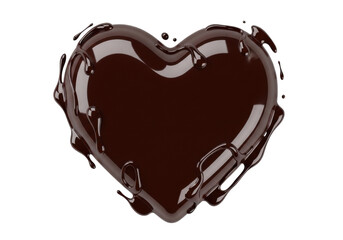 A beautifully crafted heart made from intricate chocolate shavings on a white background isolated on transparent background