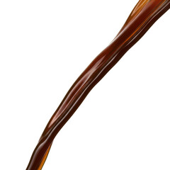 Dark Liquid Stream Pouring Against Green Surface