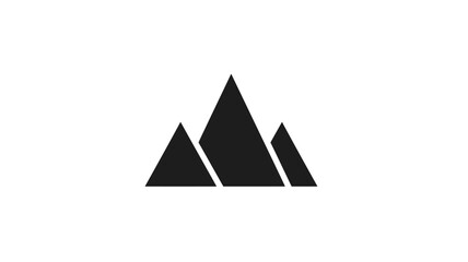 geometric mountain range design featuring three peaks in a stark black silhouette