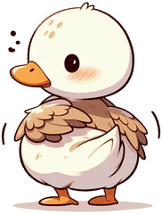 duck turning its back while sulking