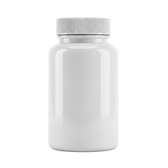 White pill bottle isolated on transparent background