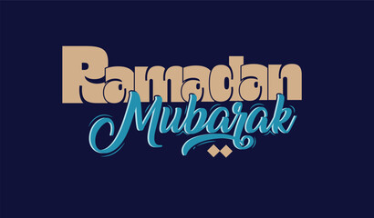 Ramadan mubarak typography design. Islamic greeting vector illustration. © Aleya Begum