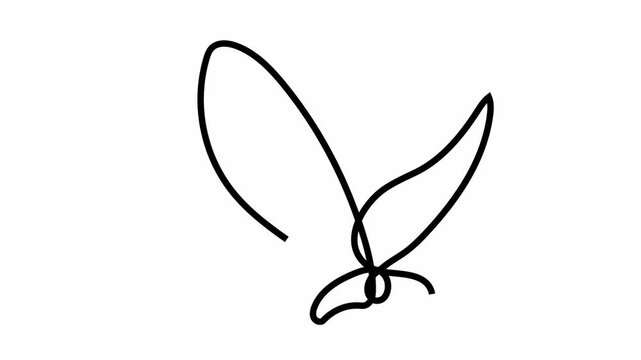 vector black silhouette of a butterfly Single-Line Art of Online