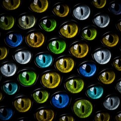 Fototapeta premium A vibrant abstract pattern of colorful glass bottles and beads forms a recycling industry row where green wine and beer bottles meet alkaline battery cells for rechargeable energy power