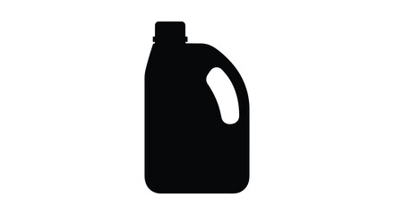 Obraz premium A stark silhouette depicts a plastic jug with a handle and cap isolated on white high quality professional