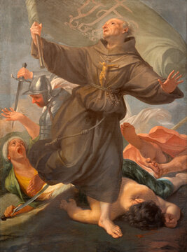 Florence - The painting of St. Peter of Alcantara in the church Chiesa di San Salvatore al Monte by Tommaso Redi (1665 - 1726)