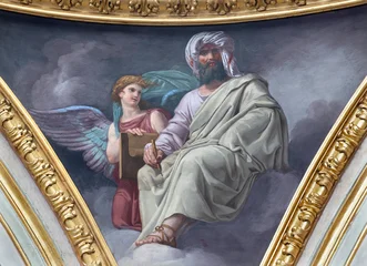 Fotobehang Jezus Christus VIGEVANO, ITALY - JANUARY 18, 2026: The fresco of St. Matthew the Evangliest in the Cathedral of St. Ambrose by Francesco Gonin (1858).  © Renáta Sedmáková