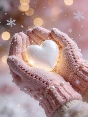 Obraz premium A person is holding a white heart in their hands