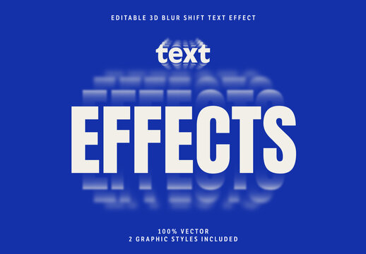 Editable 3D Blur Text Effect Template with Graphic Style